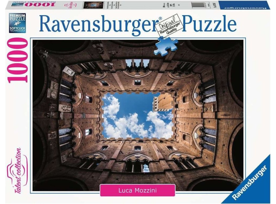 RAVENSBURGER Puzzle Cortile della Podestà, Palazzo Pubblico, Siena, Itálie 1000 dílků