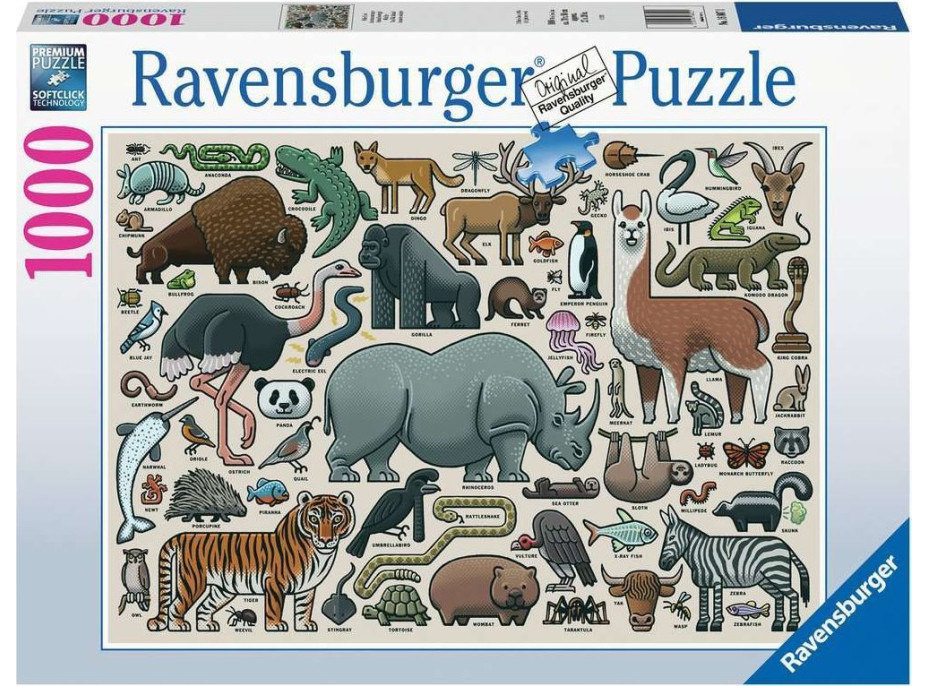 RAVENSBURGER Puzzle Divoká zvířata 1000 dílků