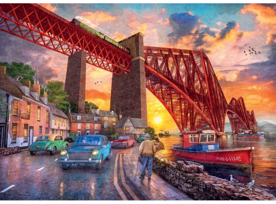 RAVENSBURGER Puzzle Forth Bridge při západu slunce, Skotsko 1000 dílků