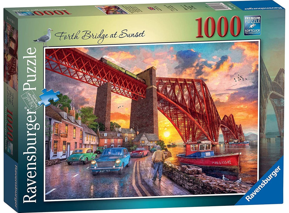 RAVENSBURGER Puzzle Forth Bridge při západu slunce, Skotsko 1000 dílků