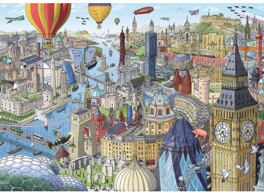 RAVENSBURGER Puzzle Kolem Velké Británie a Irska 1000 dílků