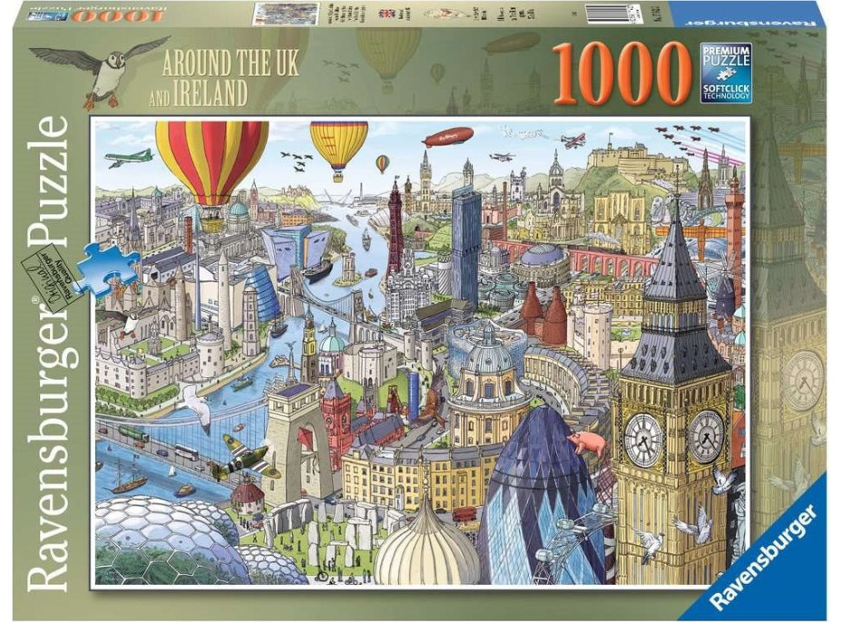 RAVENSBURGER Puzzle Kolem Velké Británie a Irska 1000 dílků