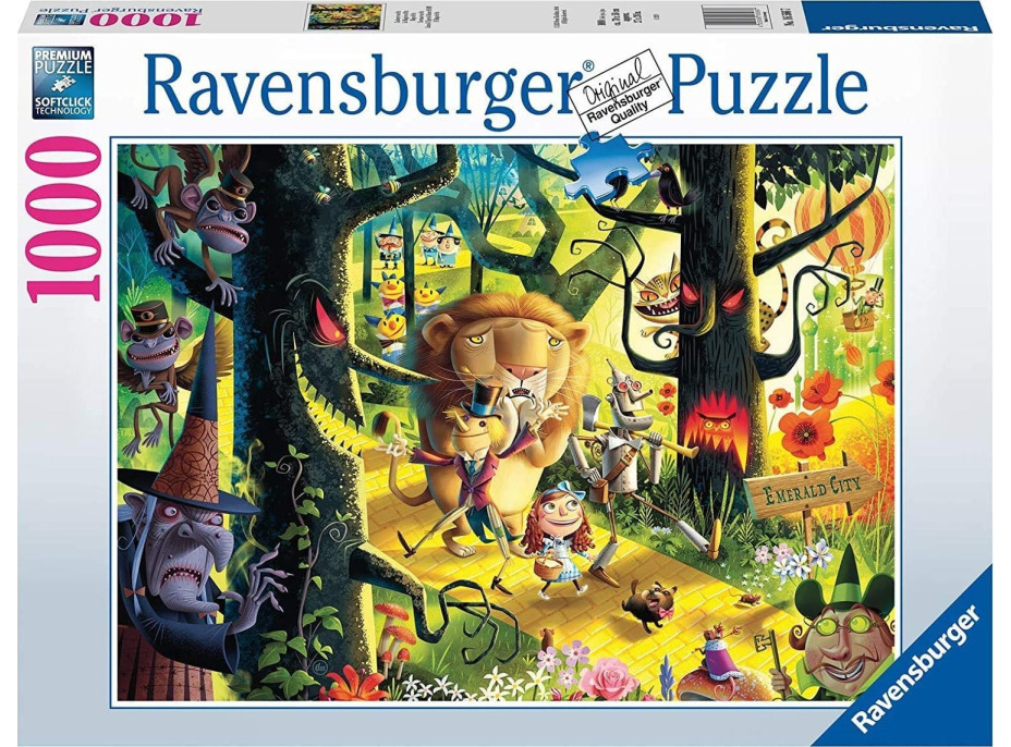 RAVENSBURGER Puzzle Lvi, tygři a medvědi, ó jé! (Čaroděj ze země Oz) 1000 dílků