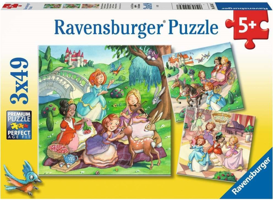 RAVENSBURGER Puzzle Malé princezny 3x49 dílků