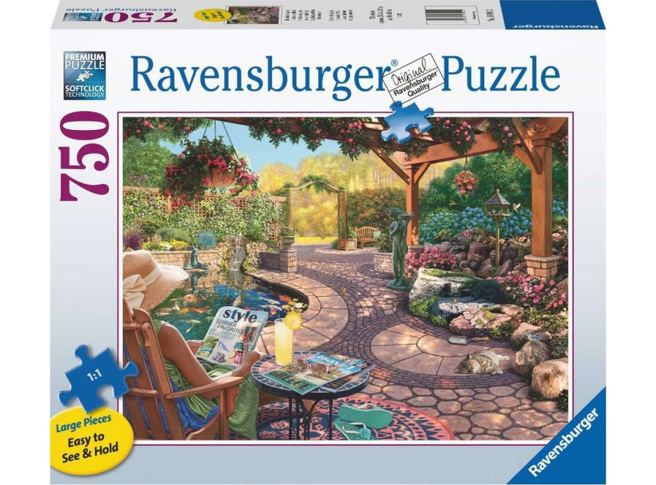 RAVENSBURGER Puzzle Pohoda v útulné zahradě XL 750 dílků