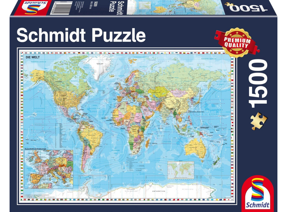 SCHMIDT Puzzle Politická mapa světa 1500 dílků