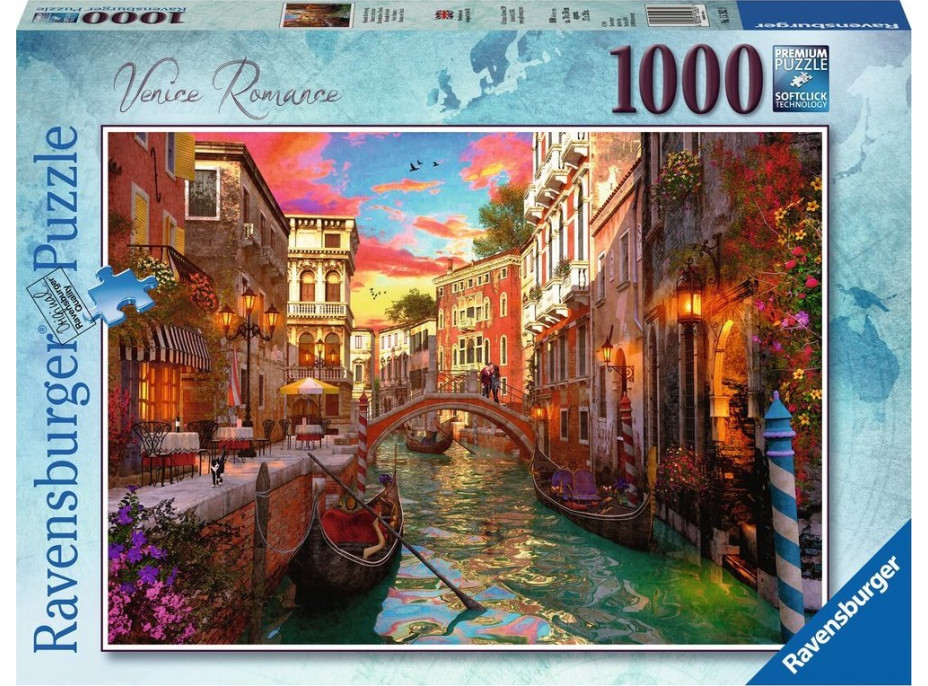 RAVENSBURGER Puzzle Romantické Benátky 1000 dílků