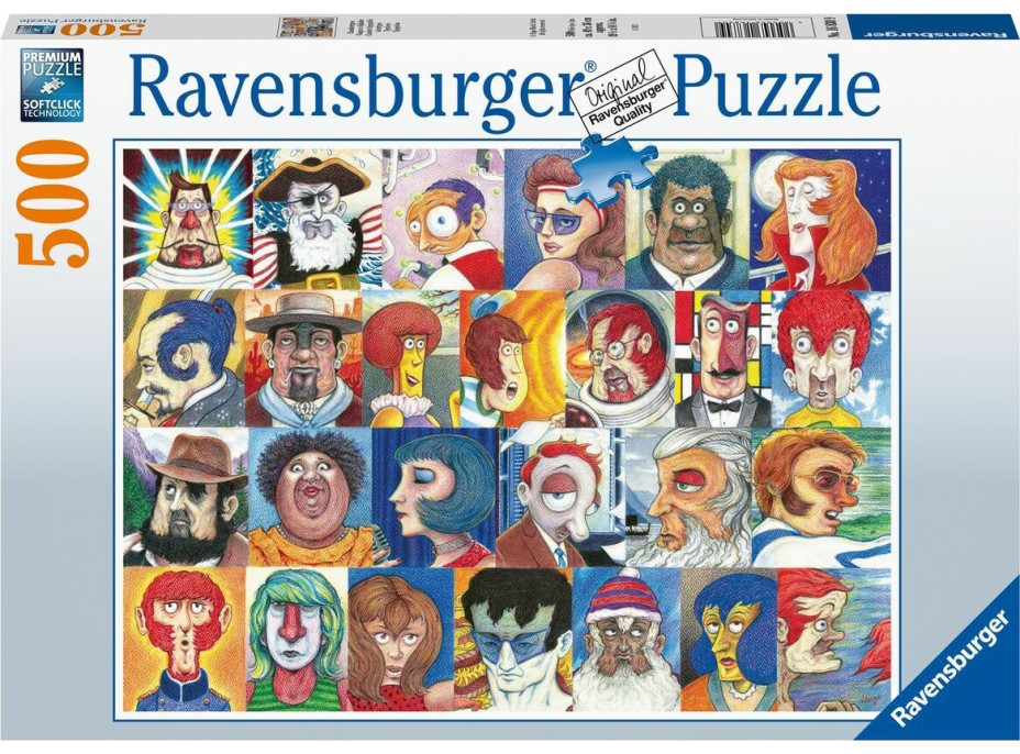 RAVENSBURGER Puzzle Abeceda ve tvářích 500 dílků