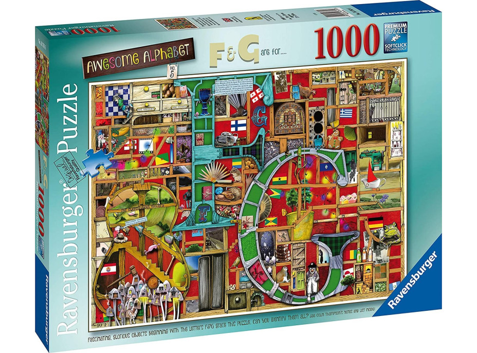 RAVENSBURGER Puzzle Úžasná abeceda - písmeno F a G 1000 dílků