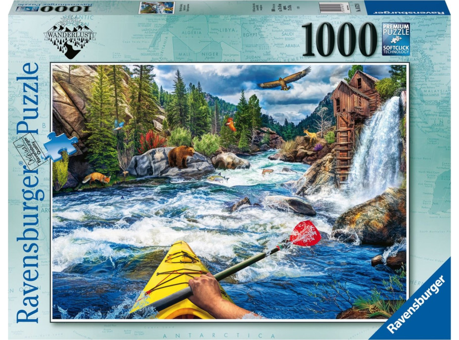 RAVENSBURGER Puzzle V peřejích, Crystal Mill, USA 1000 dílků