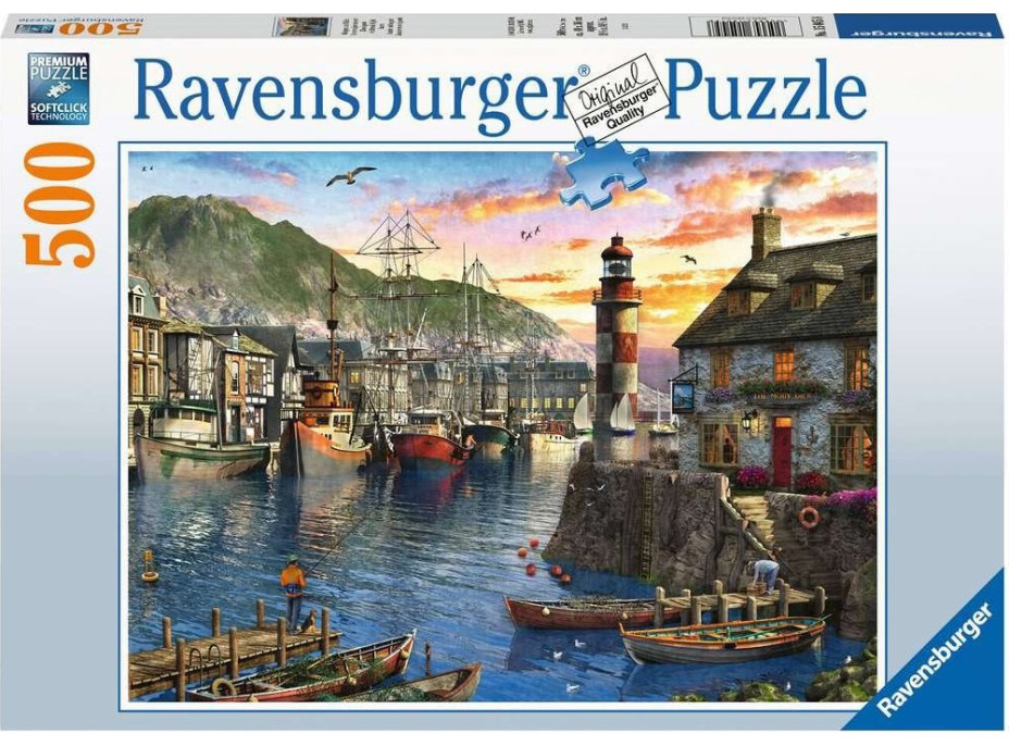 RAVENSBURGER Puzzle Východ slunce v přístavu 500 dílků