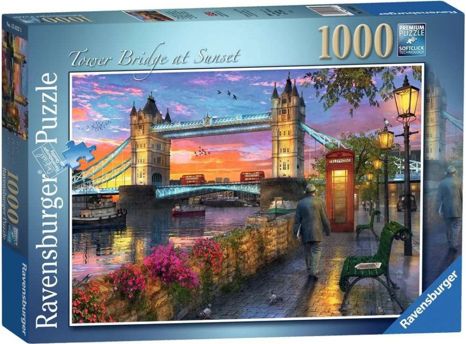 RAVENSBURGER Puzzle Západ slunce nad Tower Bridge 1000 dílků