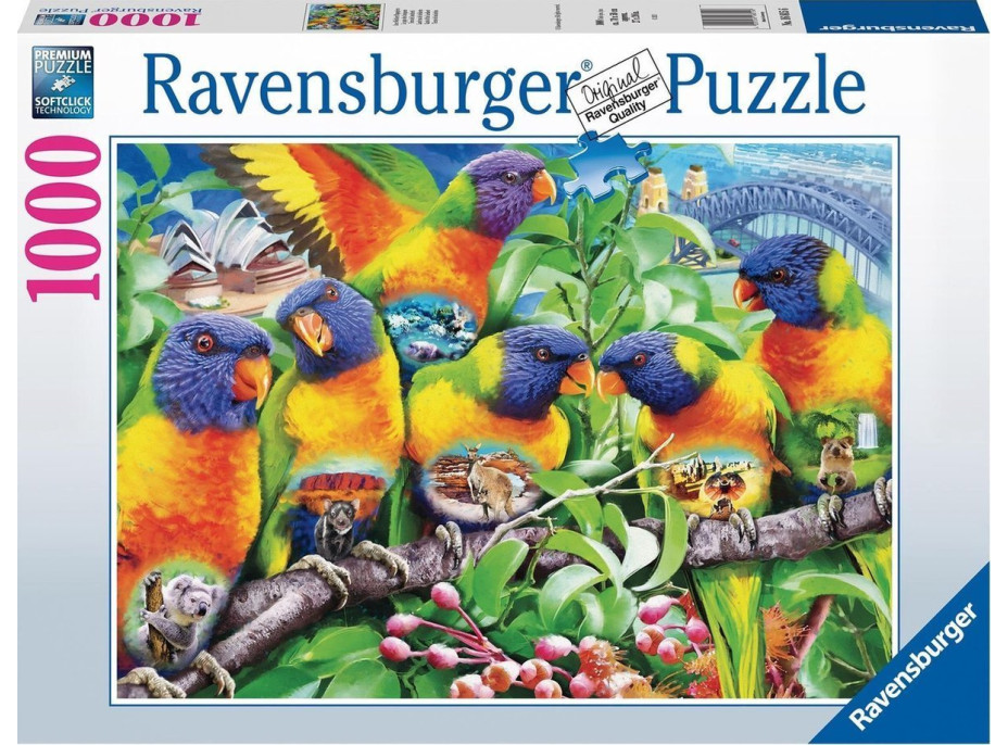 RAVENSBURGER Puzzle Země papoušků 1000 dílků