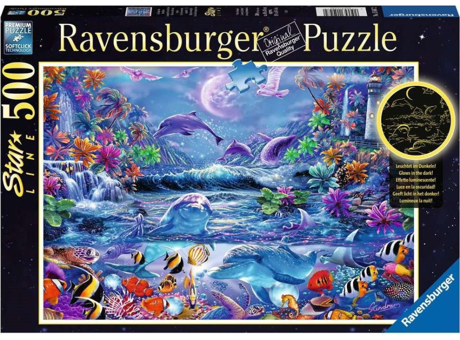 RAVENSBURGER Svítící puzzle Magický úplněk 500 dílků