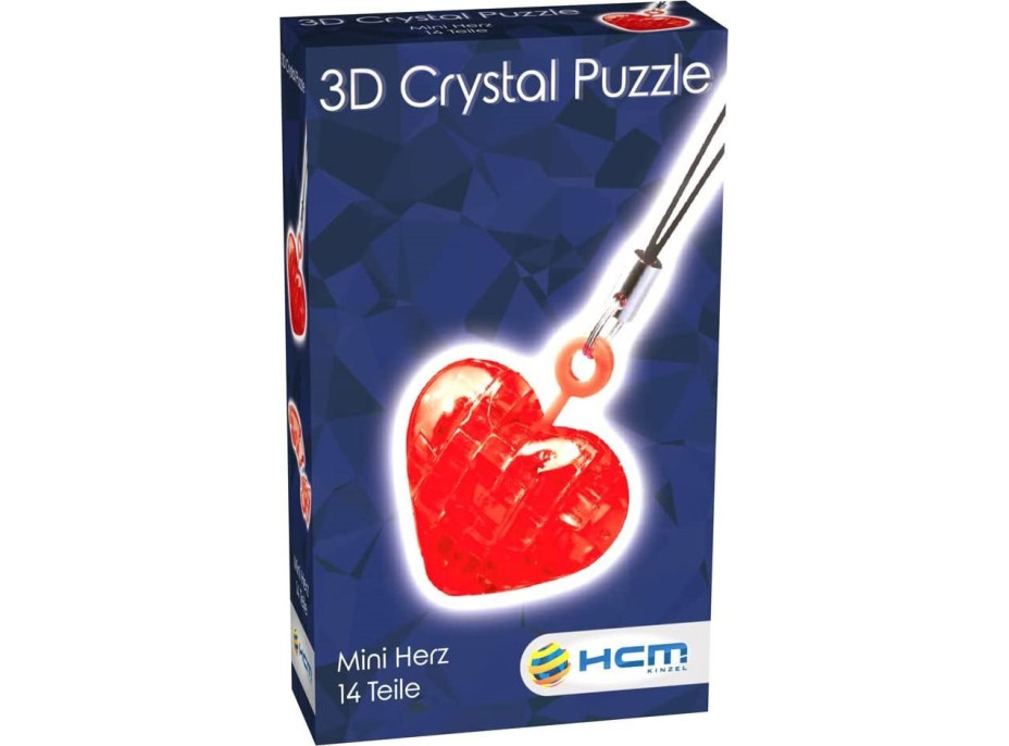 HCM KINZEL 3D Crystal puzzle přívěsek Mini srdce 14 dílků