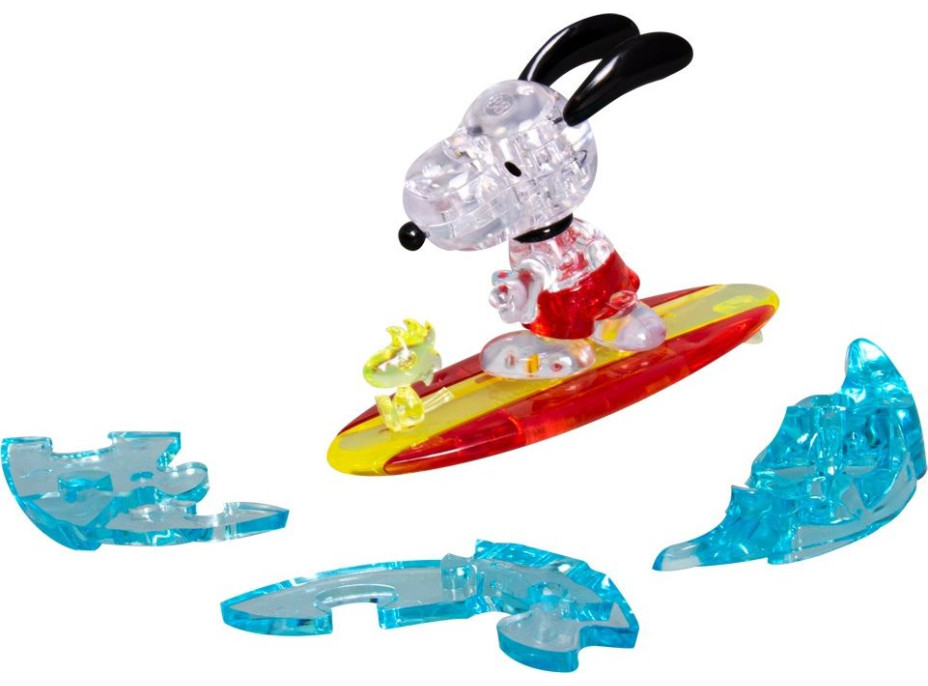 HCM KINZEL 3D Crystal puzzle Surfující Snoopy 41 dílků