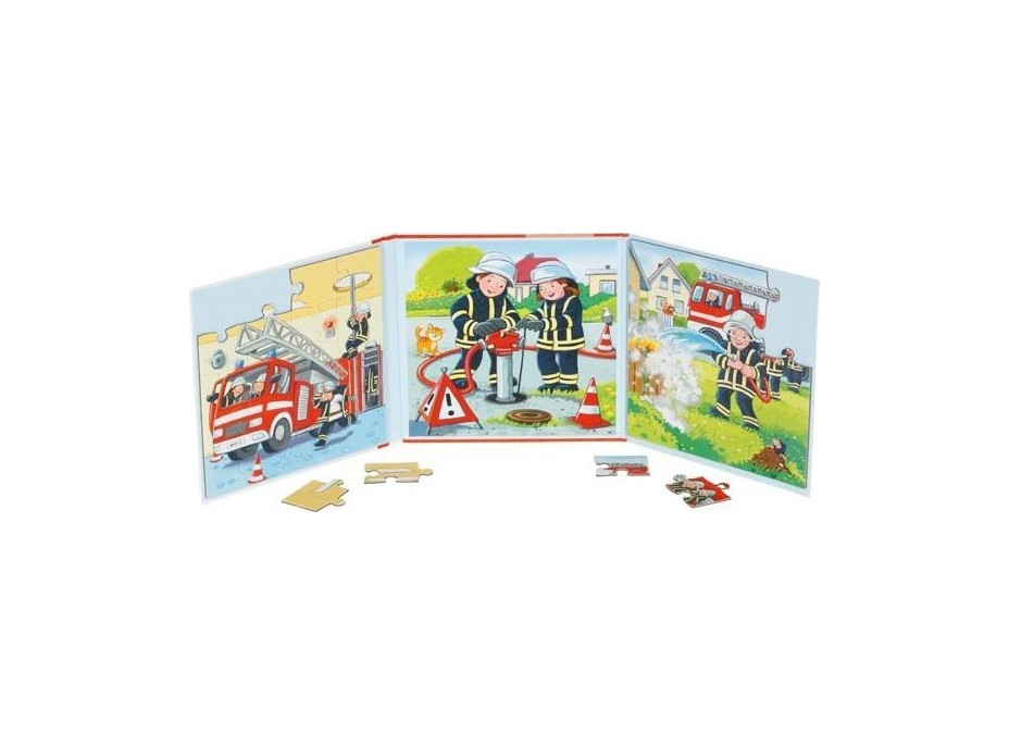 GOKI Magnetická puzzle kniha Hasičský sbor 2x20 dílků