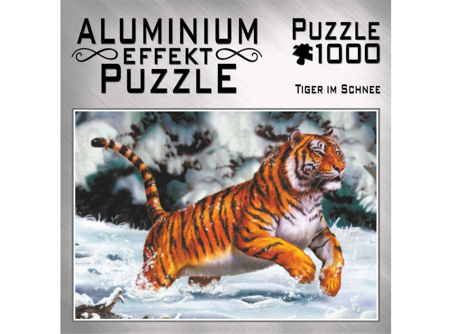 M.I.C. Metalické puzzle Tygr ve sněhu 1000 dílků