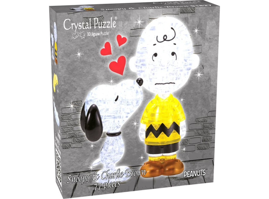 HCM KINZEL 3D Crystal puzzle Snoopy a Charlie Brown 77 dílků