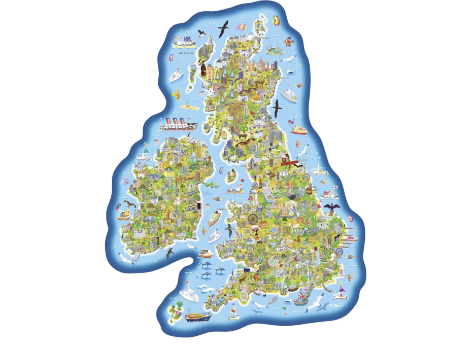 GIBSONS Vzdělávací puzzle Mapa Velké Británie a Irska 150 dílků