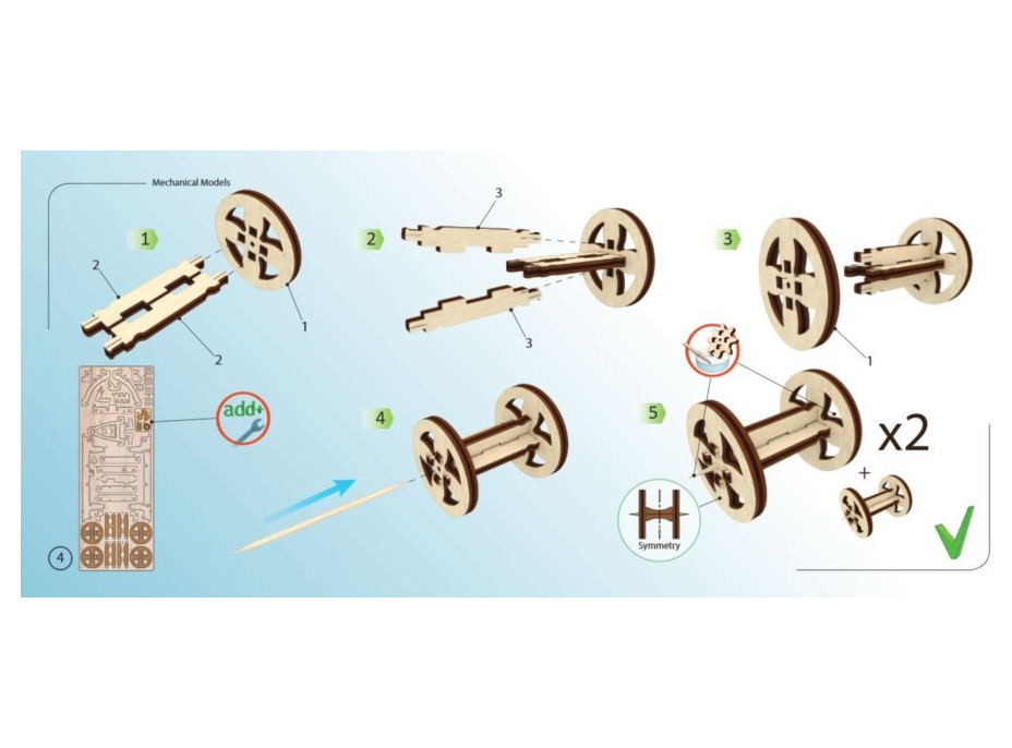 UGEARS 3D puzzle Vlečka 68 dílků