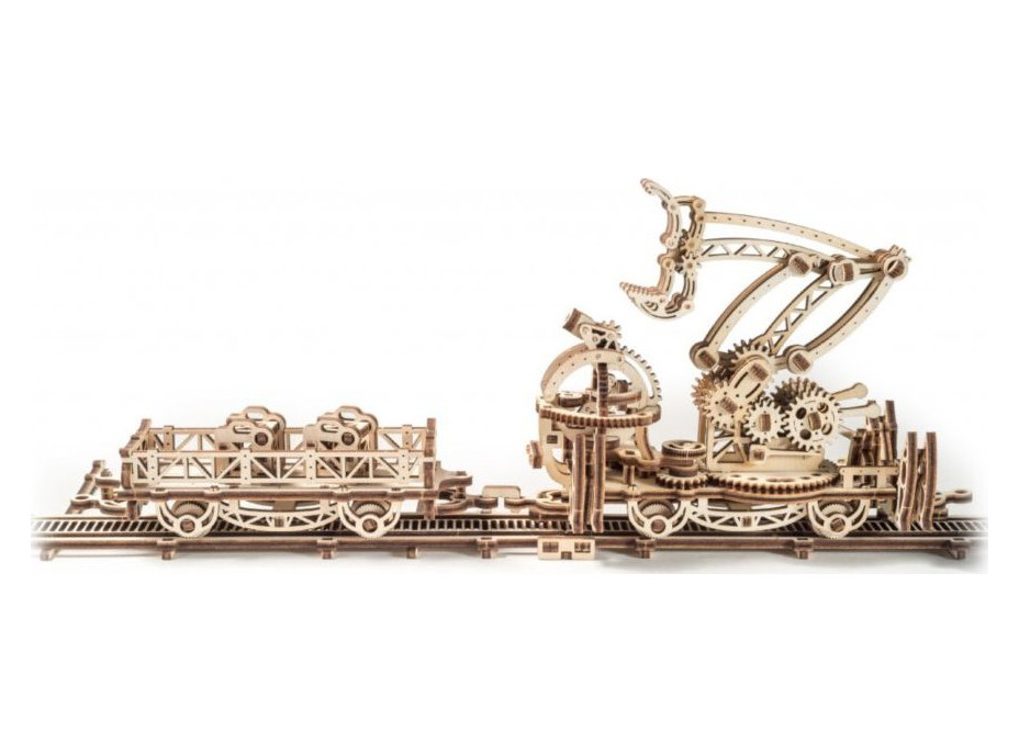 UGEARS 3D puzzle Železniční jeřáb - manipulátor 354 dílků