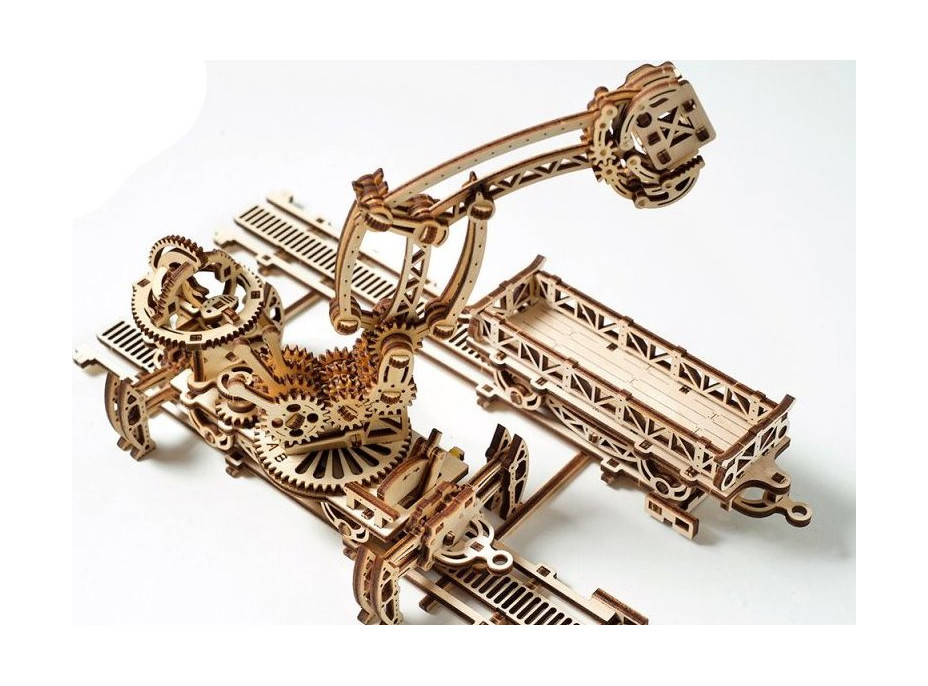 UGEARS 3D puzzle Železniční jeřáb - manipulátor 354 dílků