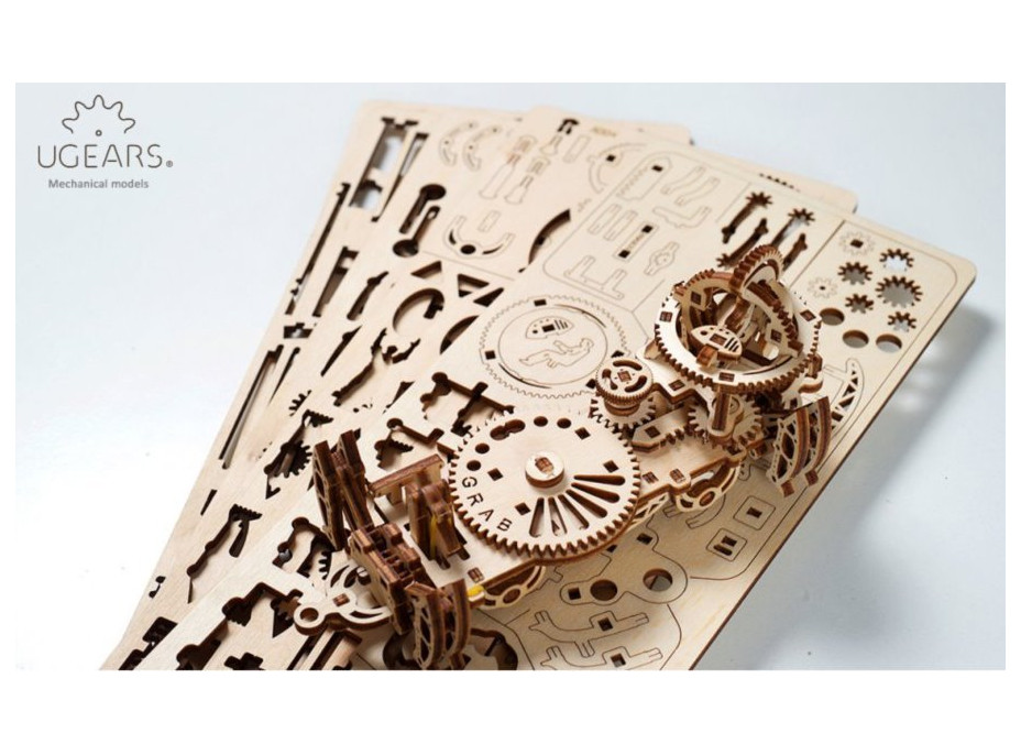 UGEARS 3D puzzle Železniční jeřáb - manipulátor 354 dílků