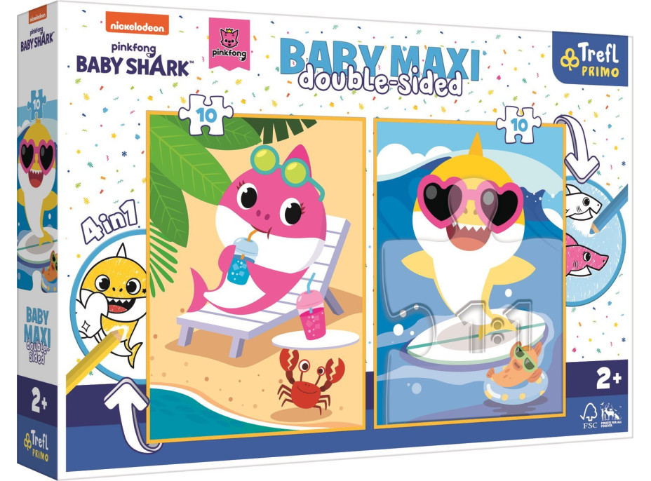 TREFL Oboustranné puzzle Baby Shark BABY MAXI 2x10 dílků