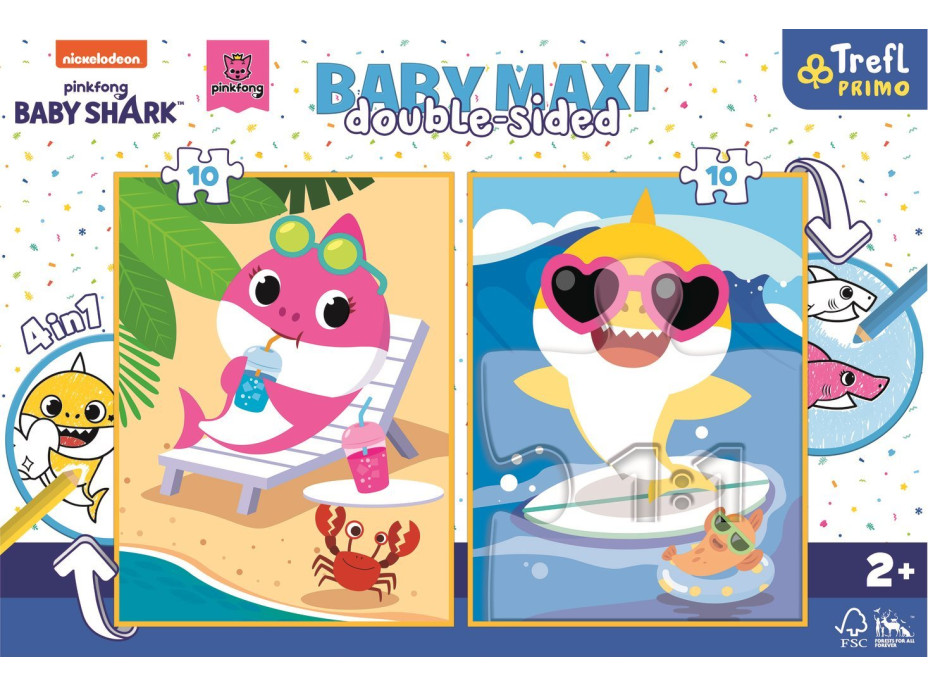 TREFL Oboustranné puzzle Baby Shark BABY MAXI 2x10 dílků