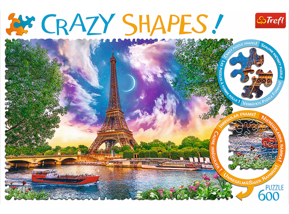 TREFL Crazy Shapes puzzle Obloha nad Paříží 600 dílků