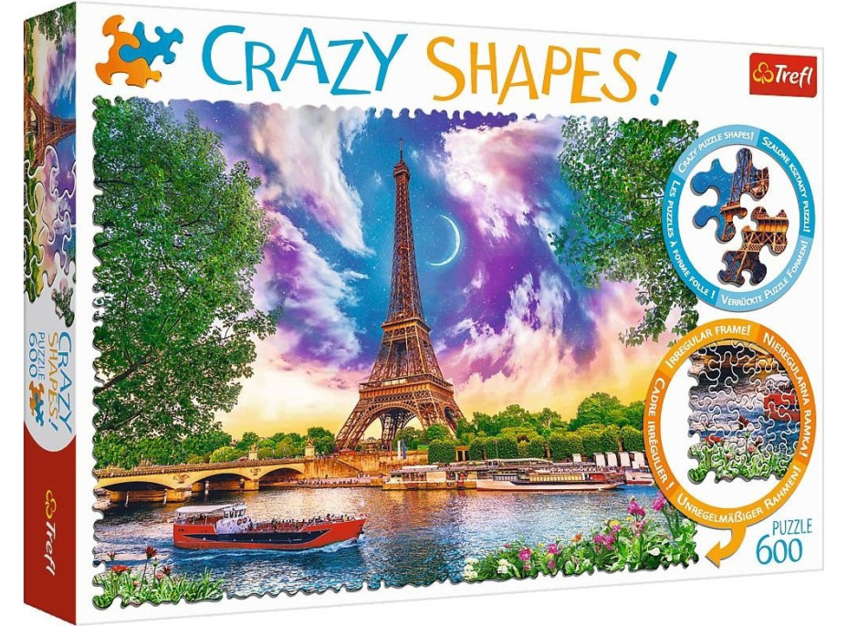 TREFL Crazy Shapes puzzle Obloha nad Paříží 600 dílků