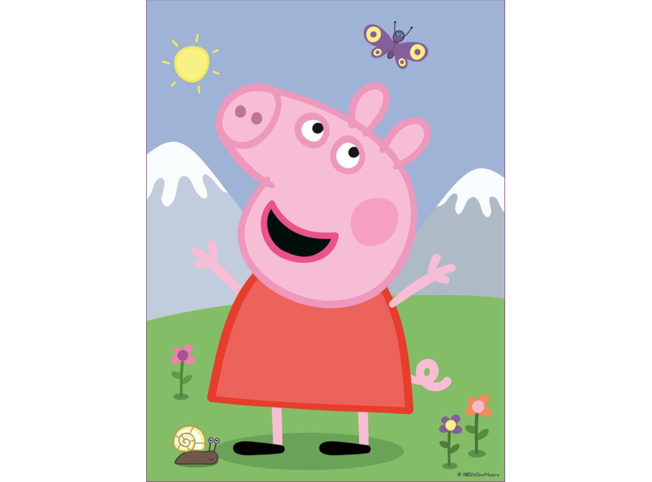 TREFL Oboustranné puzzle Prasátko Peppa: Dobrý den BABY MAXI 2x10 dílků