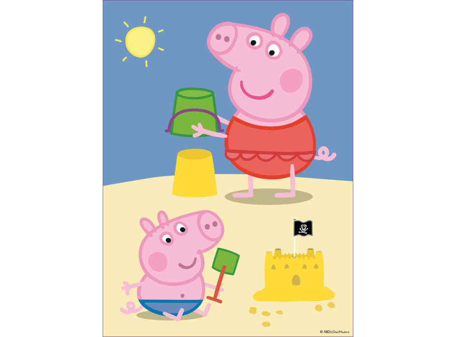 TREFL Oboustranné puzzle Prasátko Peppa: Dobrý den BABY MAXI 2x10 dílků