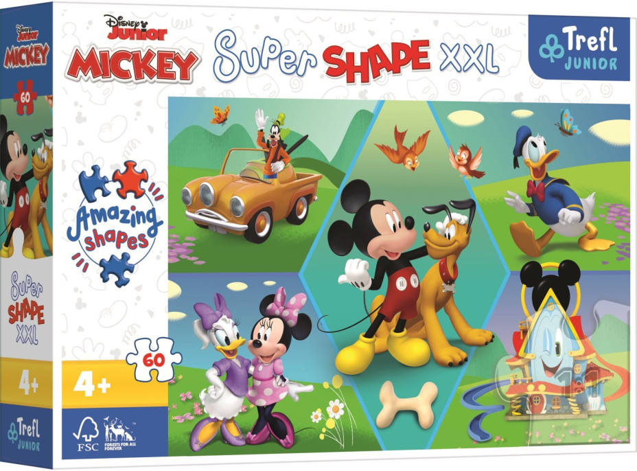 TREFL Puzzle Super Shape XXL Mickey Mouse: Zábava 60 dílků