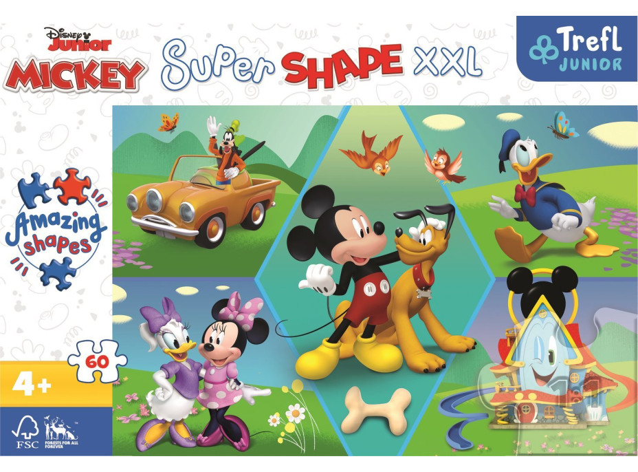 TREFL Puzzle Super Shape XXL Mickey Mouse: Zábava 60 dílků