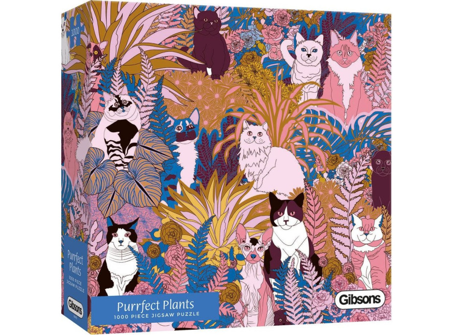 GIBSONS Puzzle Kočičí rostliny (Purrfect Plants) 1000 dílků