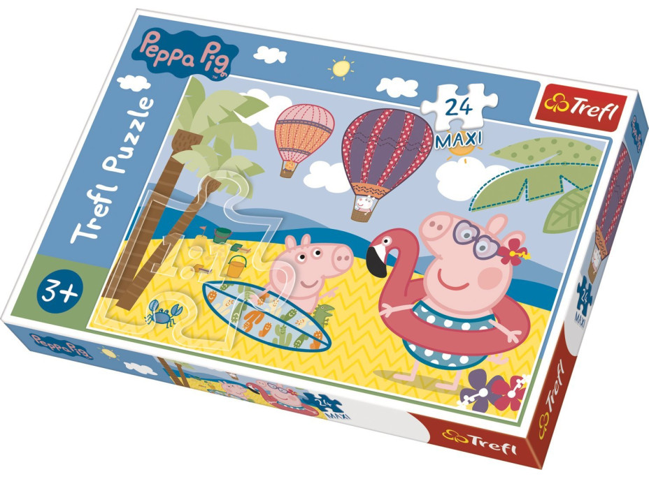 TREFL Puzzle Prasátko Peppa: Prázdniny MAXI 24 dílků