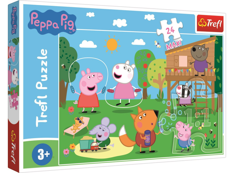 TREFL Puzzle Prasátko Peppa: Zábava v trávě MAXI 24 dílků