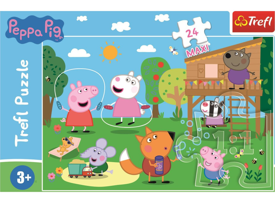 TREFL Puzzle Prasátko Peppa: Zábava v trávě MAXI 24 dílků