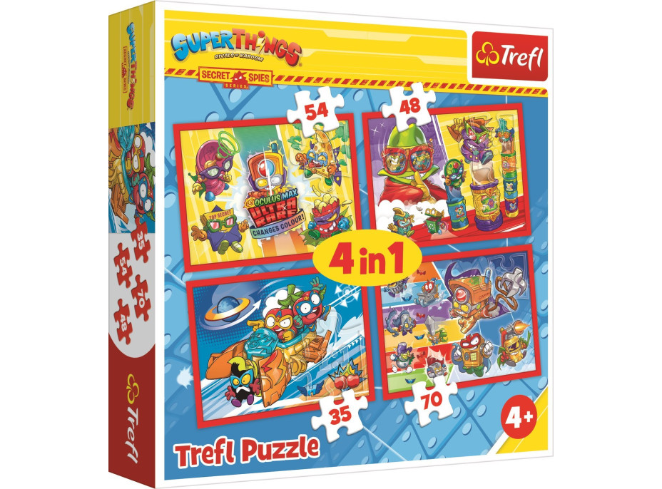 TREFL Puzzle Super Things: Tajní špióni 4v1 (35,48,54,70 dílků)