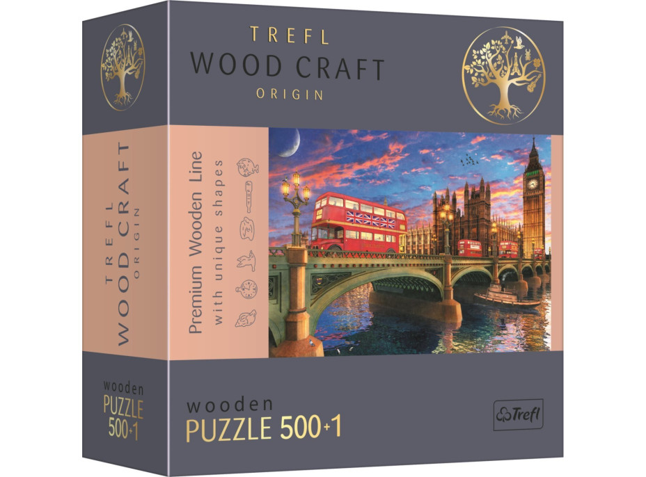 TREFL Wood Craft Origin puzzle Westminsterský palác, Big Ben 501 dílků