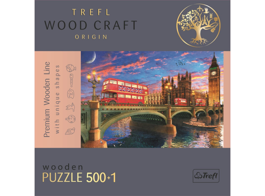 TREFL Wood Craft Origin puzzle Westminsterský palác, Big Ben 501 dílků