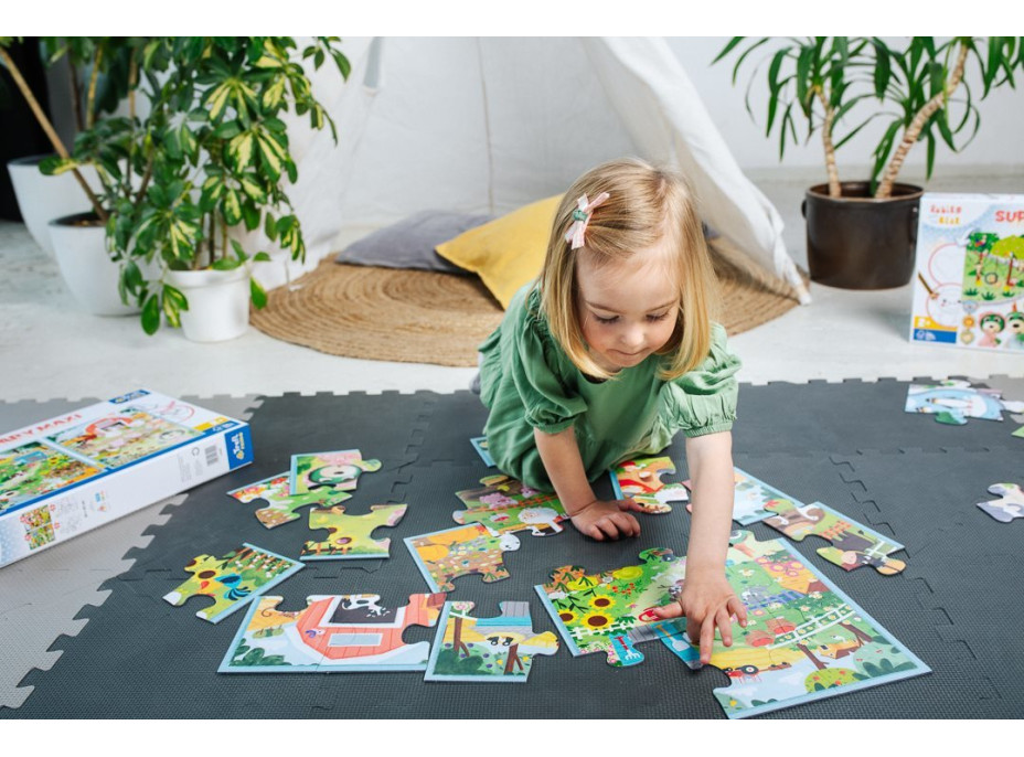 Oboustranné puzzle Treflíci na statku BABY MAXI 2x10 dílků