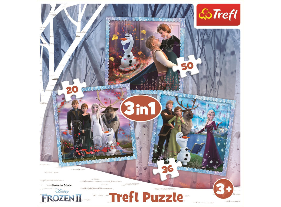 TREFL Puzzle Ledové království 2: Kouzelný příběh 3v1 (20,36,50 dílků)