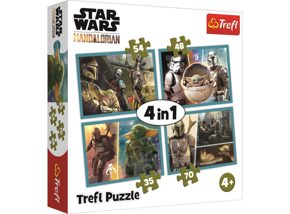 TREFL Puzzle Mandalorian a jeho svět 4v1 (35,48,54,70 dílků)