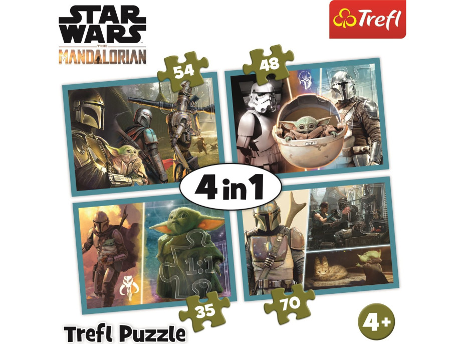 TREFL Puzzle Mandalorian a jeho svět 4v1 (35,48,54,70 dílků)