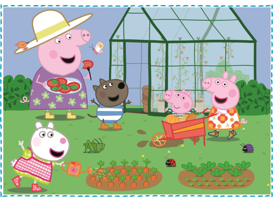 TREFL Puzzle Prasátko Peppa: Vzpomínky na prázdniny 4v1 (12,15,20,24 dílků)