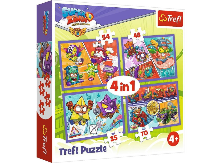 TREFL Puzzle Super Zings S5 4v1 (35,48,54,70 dílků)