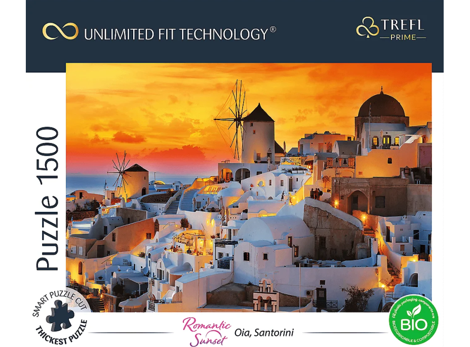 TREFL Puzzle UFT Romantic Sunset: Oia, Santorini 1500 dílků